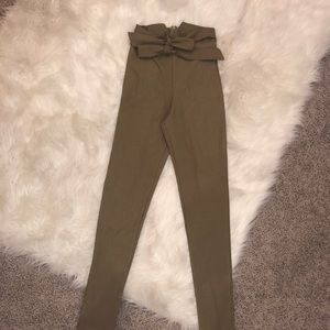 High wasted skinny tan pants
